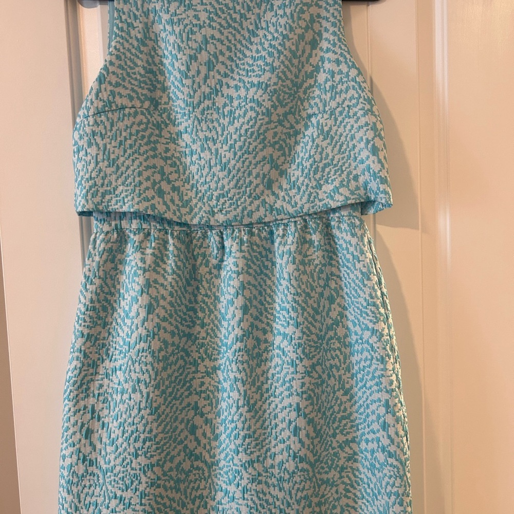 The Limited Aqua and White Dress